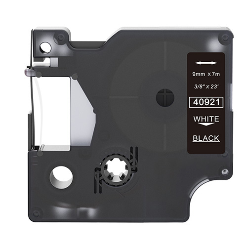 Dymo 40921 ühilduv sildilint, valge mustal, 9mm x 7m