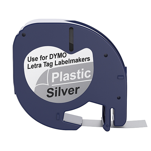 Dymo 91208 ühilduv sildilint, must hõbedasel, 12mm x 4m