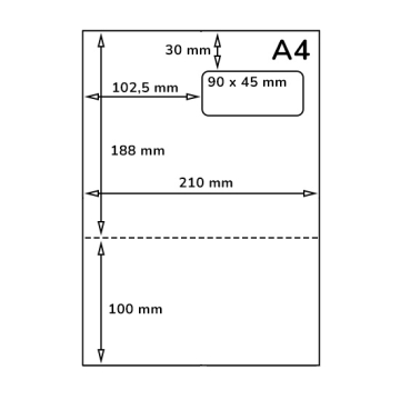Pakkelehe / return silt koos address silt 90 x 45 mm