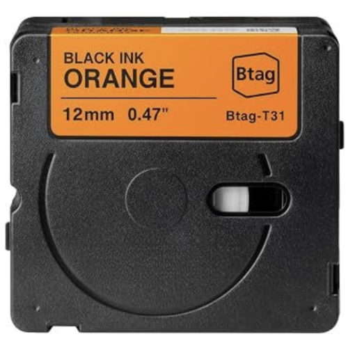 Brother Btag-T31 ühilduv sildilint must oranžil 12mm
