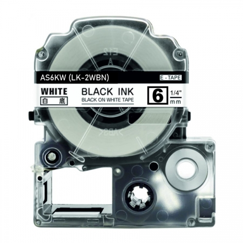 Epson LK-2WBN ühilduv sildilint, must valgel, 6mm x 8m