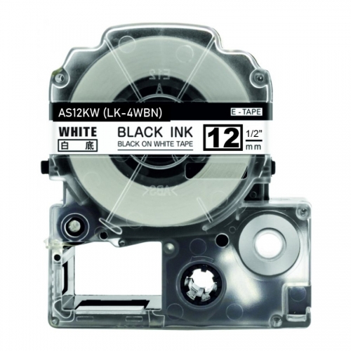 Epson LK-4WBN ühilduv sildilint, must valgel, 12mm x 8m